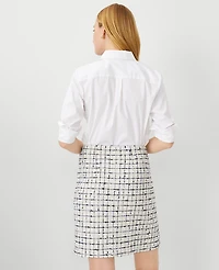 Ann Taylor Tweed Button A-Line Skirt Size 14 Blue Lake Women's