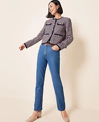 Ann Taylor High Rise Straight Jeans Vintage Mid Indigo Wash Women's