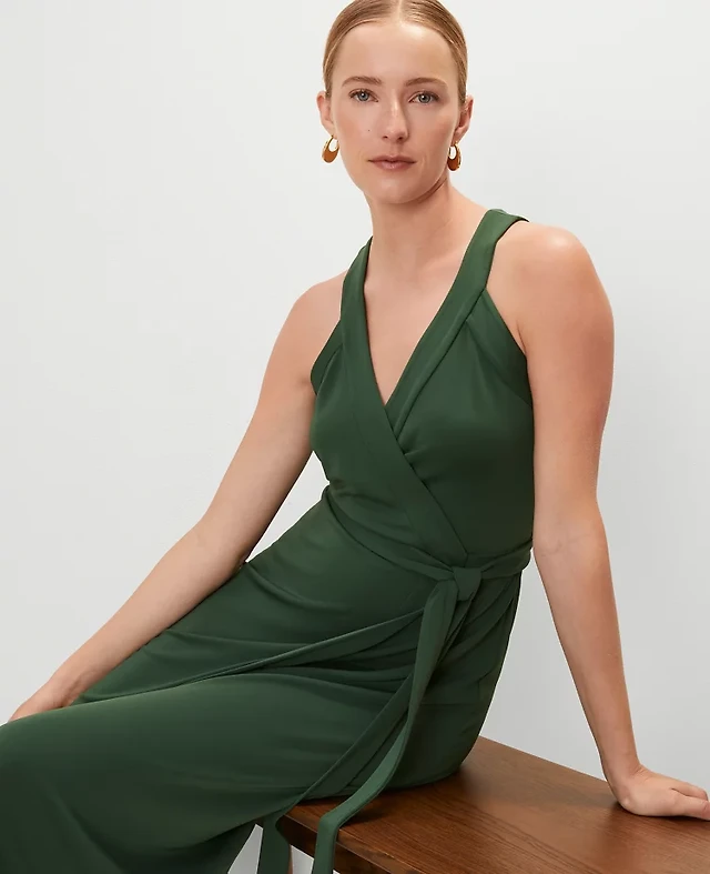 Ann Taylor Halter Wrap Midi Dress Women's | Arden Fair