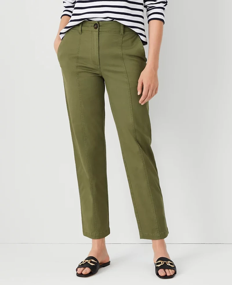 Ann Taylor Seamed Straight Ankle Pant Green Kalamata Women's