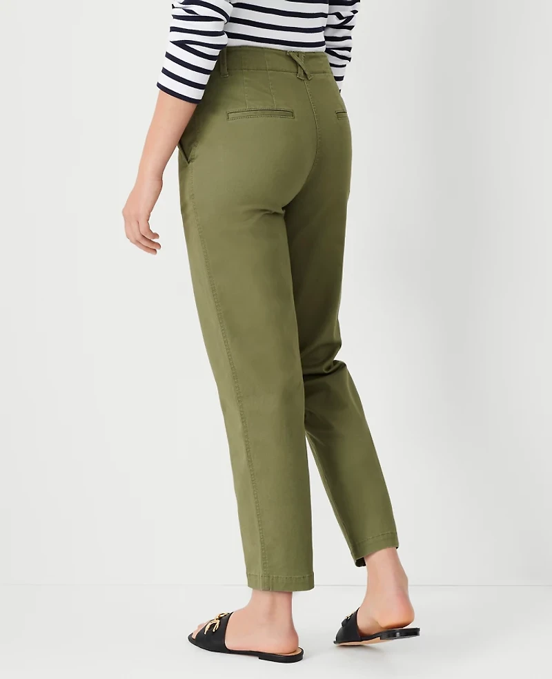 Ann Taylor Seamed Straight Ankle Pant Green Kalamata Women's