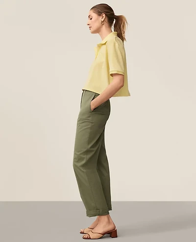 Ann Taylor Seamed Straight Ankle Pant Green Kalamata Women's