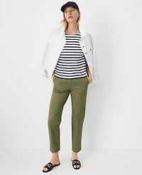 Ann Taylor Seamed Straight Ankle Pant Green Kalamata Women's