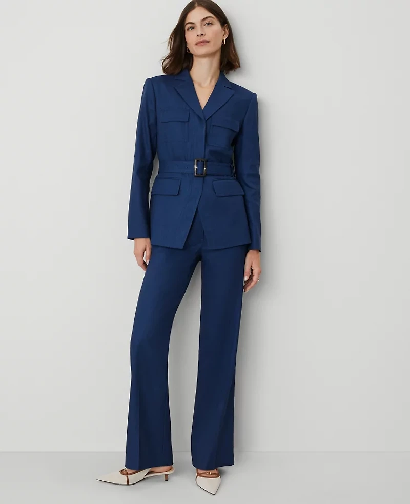 Ann Taylor The Patch Pocket Boot Pant Linen Blend Calm Shores Women's