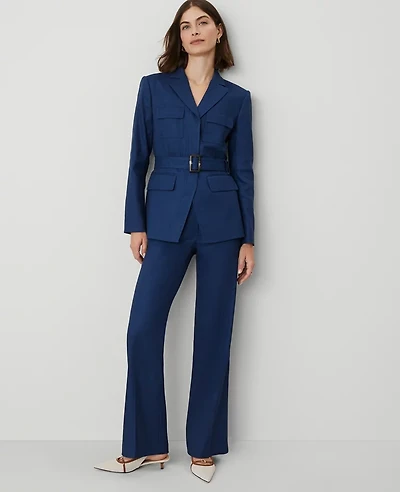 Ann Taylor The Patch Pocket Boot Pant Linen Blend Calm Shores Women's