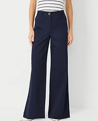 Ann Taylor Petite Wide-Leg Pant Size 8 Night Sky Women's