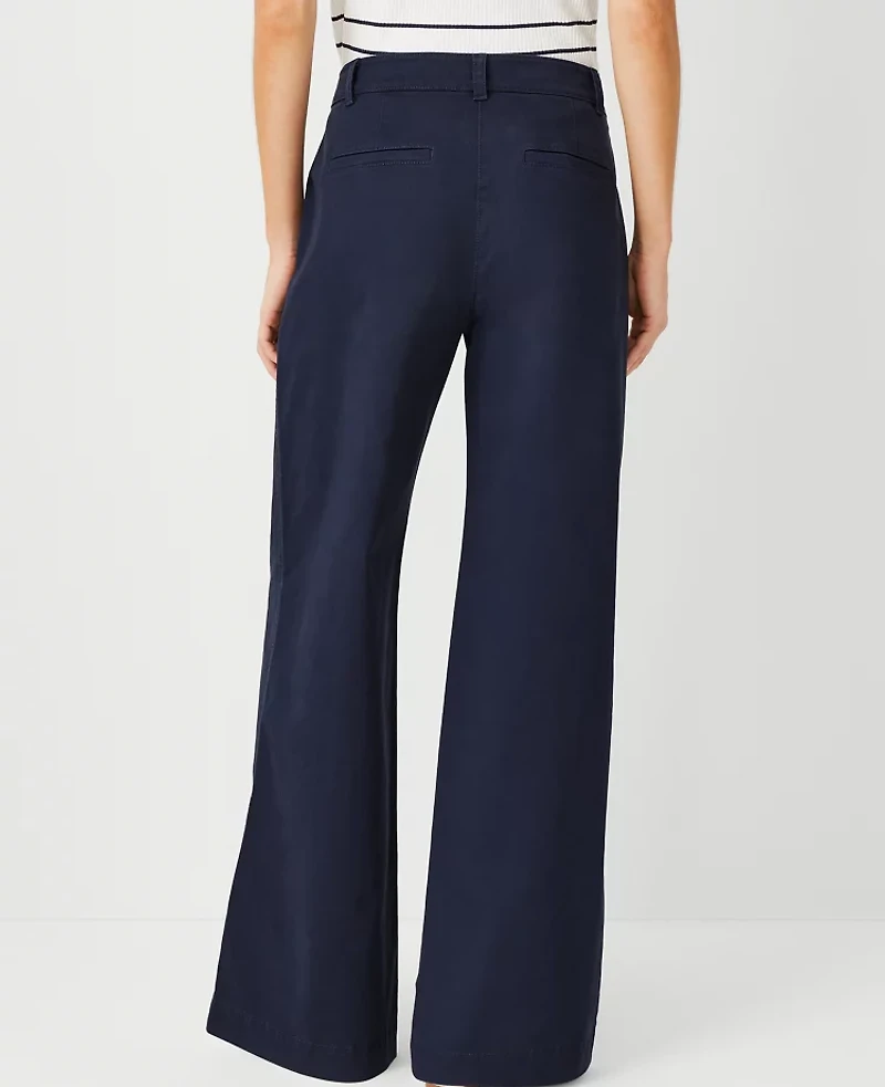 Ann Taylor Petite Wide-Leg Pant Size 8 Night Sky Women's