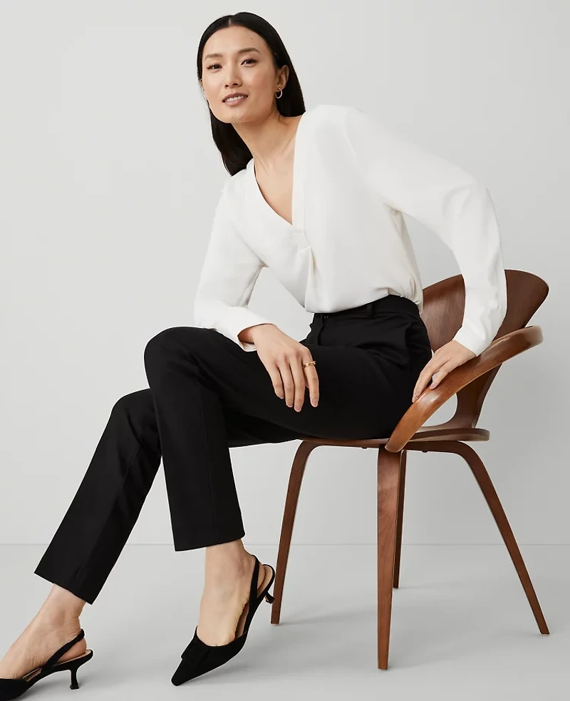 Ann Taylor The Petite High Rise Eva Ankle Pant Black Women's