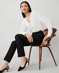 Ann Taylor The Petite High Rise Eva Ankle Pant Black Women's