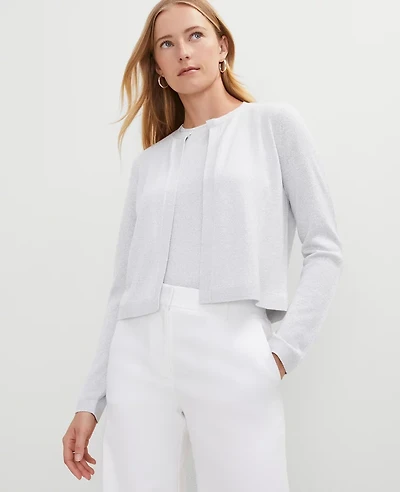 Ann Taylor Shimmer Open Cardigan Metallic Women's