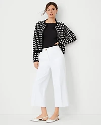 Ann Taylor The Kate Wide-Leg Crop Pant - Curvy Fit White Women's