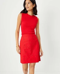 Ann Taylor Petite Eyelet A-Line Skirt Size 00 Peppermint Stick Women's