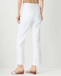 Ann Taylor The Pencil Sailor Pant Linen Twill White Women's