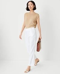 Ann Taylor The Pencil Sailor Pant Linen Twill White Women's
