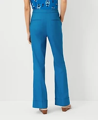 Ann Taylor The Petite Cuffed Trouser in Linen Twill Size 12 Santorini Women's