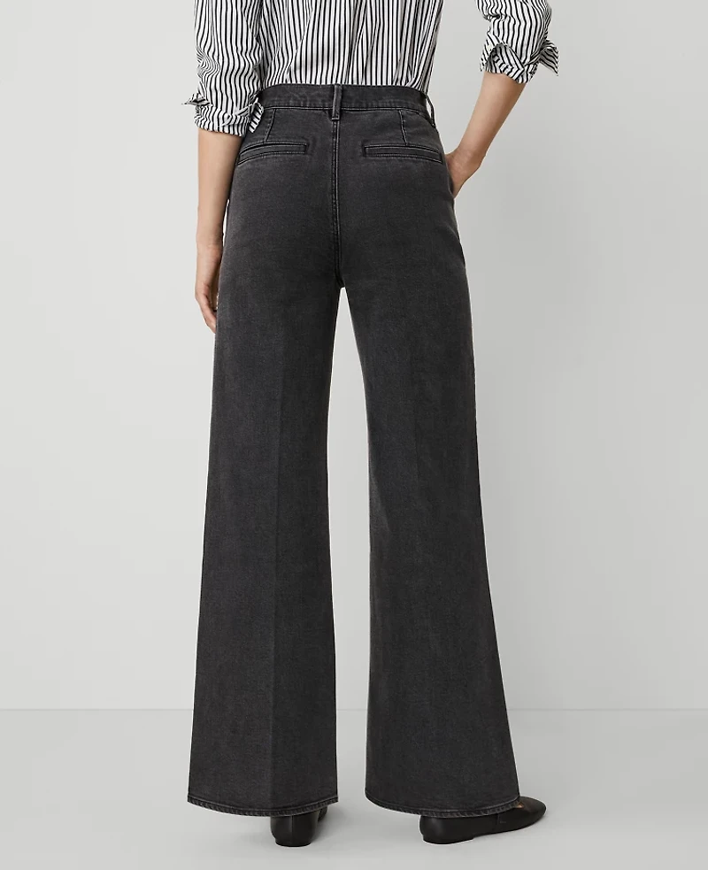 Ann Taylor The Denim Trouser Washed Black Women's