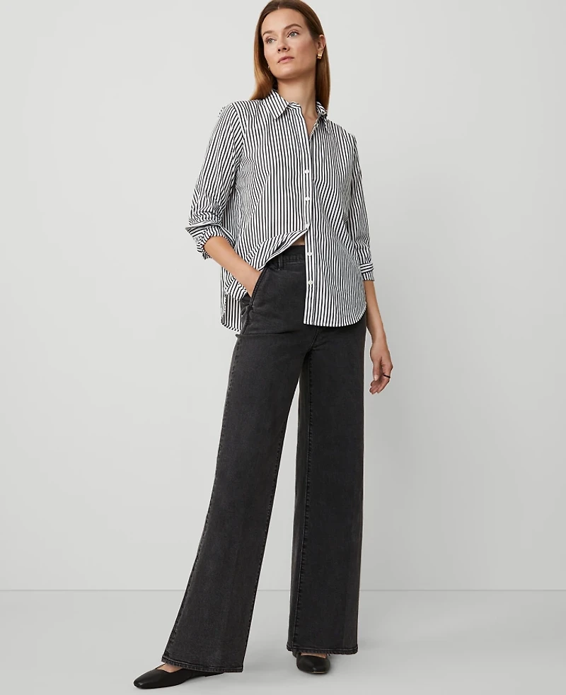 Ann Taylor The Denim Trouser Washed Black Women's