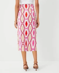 Ann Taylor Petite Geo Knot Wrap Pencil Skirt Bold Pink Women's