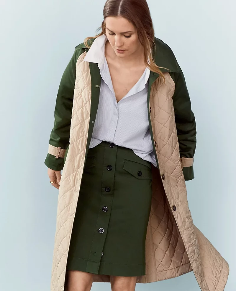 Ann Taylor Weekend Sateen Cargo Skirt Size 0 Hunters Green Women's