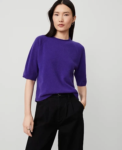 Ann Taylor Cashmere Roll Neck Sweater T-Shirt XS Women's