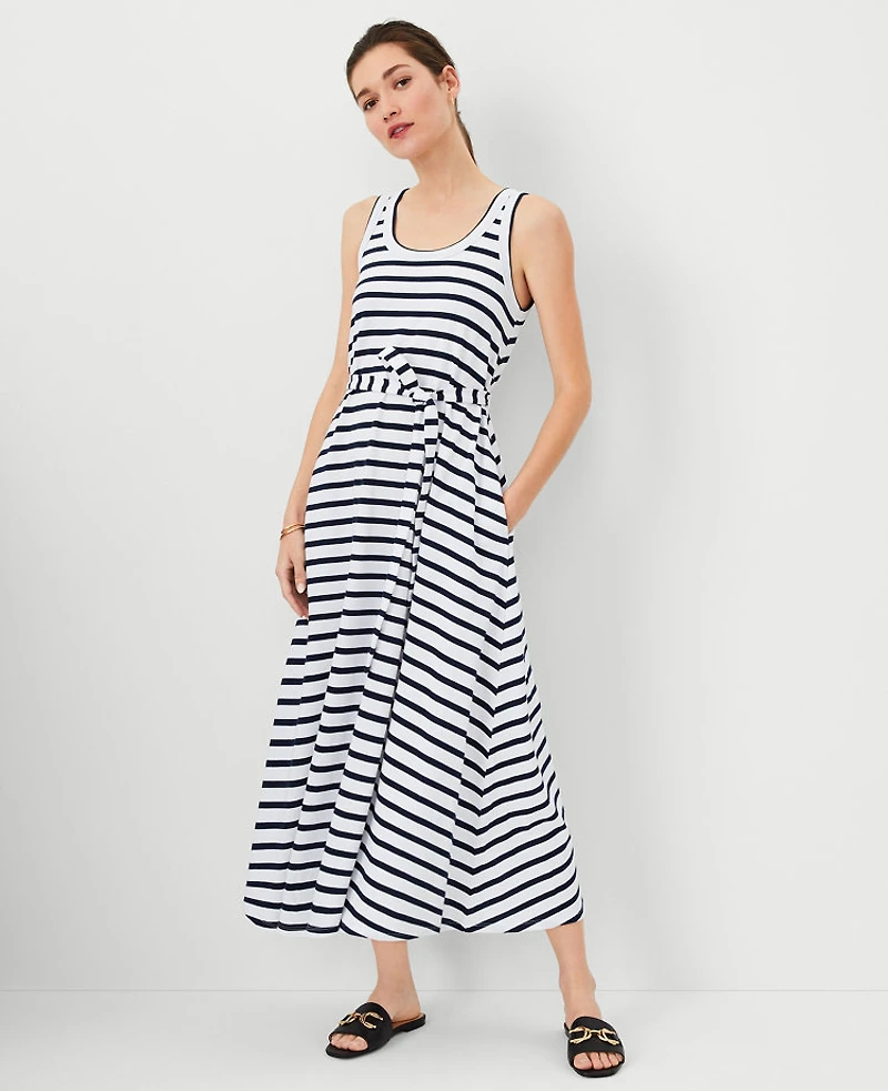 Ann Taylor Petite AT Weekend Trapeze Maxi Dress Night Sky Women's