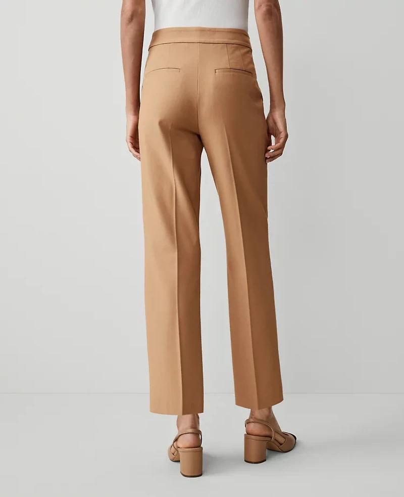 Ann Taylor The Petite Button Pencil Pant in Twill Size 12 Perfect Camel Women's