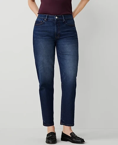 Ann Taylor Straight Jean - Curvy Fit Dark Vintage Wash Women's