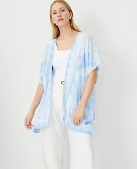 Ann Taylor Tile Poncho Size XS/S Ojai Sky Women's