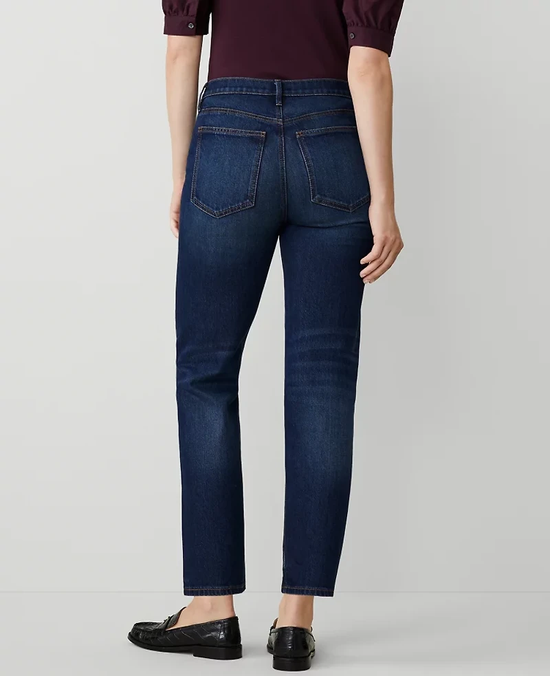 Ann Taylor Petite Straight Jean - Curvy Fit Dark Vintage Wash Women's