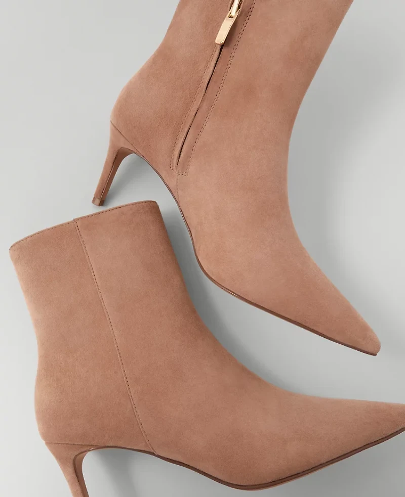 Ann Taylor Stiletto Suede Bootie Dominican Sand Women's