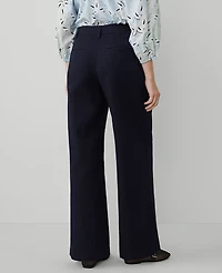 Ann Taylor Petite Weekend Collection Topstitched Wide-Leg Pant Size 14 Night Sky Women's