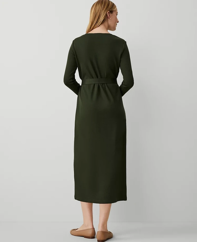 Ann Taylor Petite Column Midi Dress Hunters Green Women's