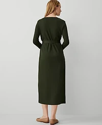 Ann Taylor Petite Column Midi Dress Hunters Green Women's