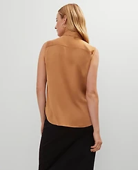 Ann Taylor Shirred Yoke Sleeveless Shirt Women's