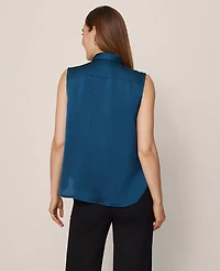 Ann Taylor Shirred Sleeveless Shirt Women's