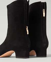 Ann Taylor Tapered Heel Suede Bootie Size 5 1/2 Black Women's