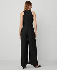 Ann Taylor Crossover Halter Jumpsuit Size 14 Black Women's