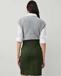 Ann Taylor Petite Weekend Sateen Cargo Skirt Hunters Green Women's