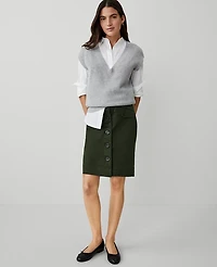 Ann Taylor Petite Weekend Sateen Cargo Skirt Hunters Green Women's