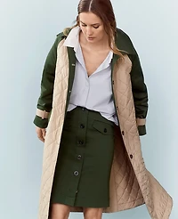 Ann Taylor Petite Weekend Sateen Cargo Skirt Hunters Green Women's