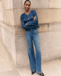 Ann Taylor The Petite Denim Trouser Size 2 Classic Indigo Wash Women's