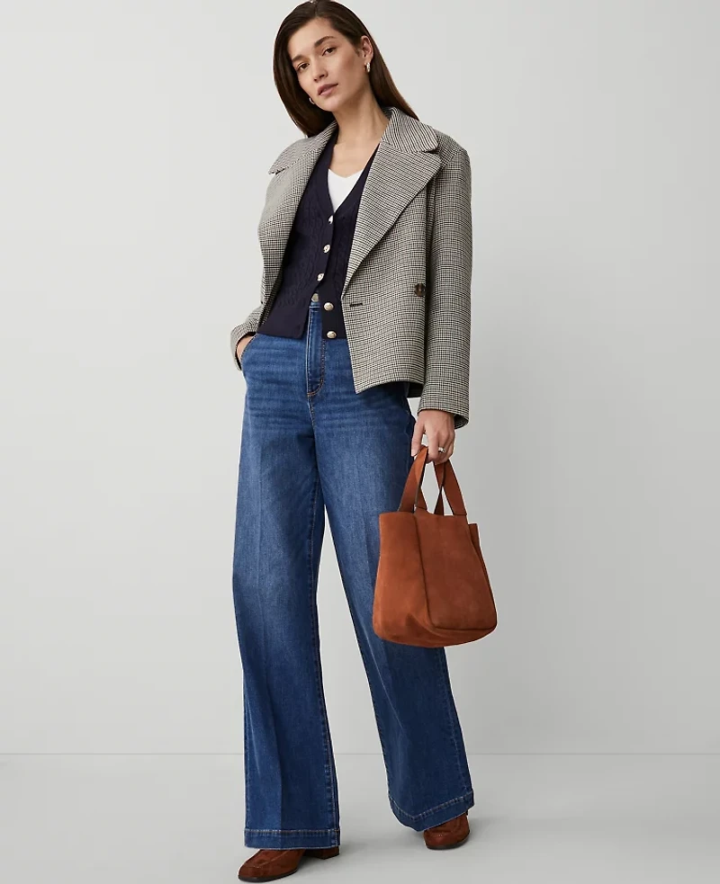 Ann Taylor The Petite Denim Trouser Size 2 Classic Indigo Wash Women's