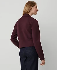 Ann Taylor Double Breasted Sweater Jacket Size Large Plum Rose Women's