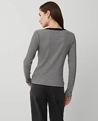 Ann Taylor Stripe Button Knit Jacket Women's