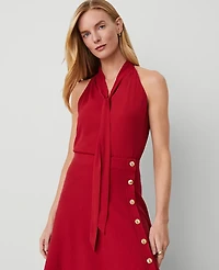 Ann Taylor Tie Neck Halter Top Size 2XL Gingham Red Women's