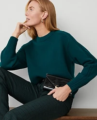 Ann Taylor Cable Sweater Size XL Rainforest Women's