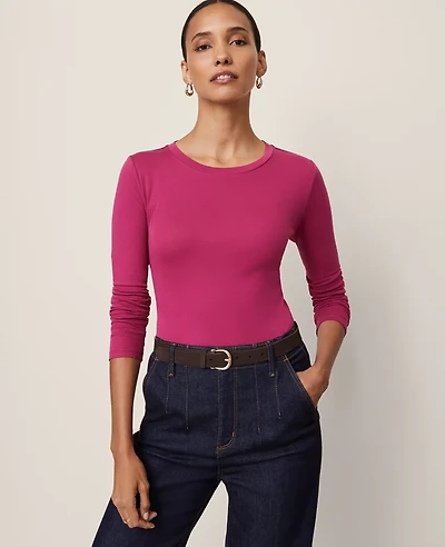 Ann Taylor Long Sleeve Crew Neck Top Women's