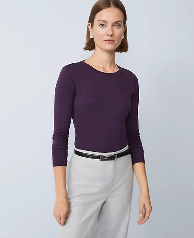 Ann Taylor Long Sleeve Crew Neck Top Women's