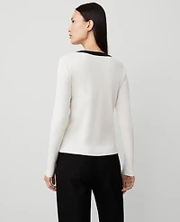 Ann Taylor Button Knit Jacket Size Small Winter White Women's