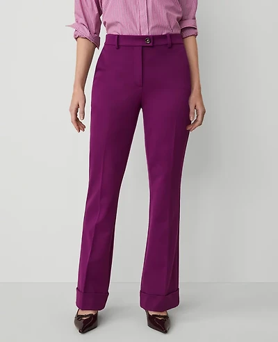 Ann Taylor The Curvy Cuffed Tab Waist Trouser Size 2 Pulsar Purple Women's